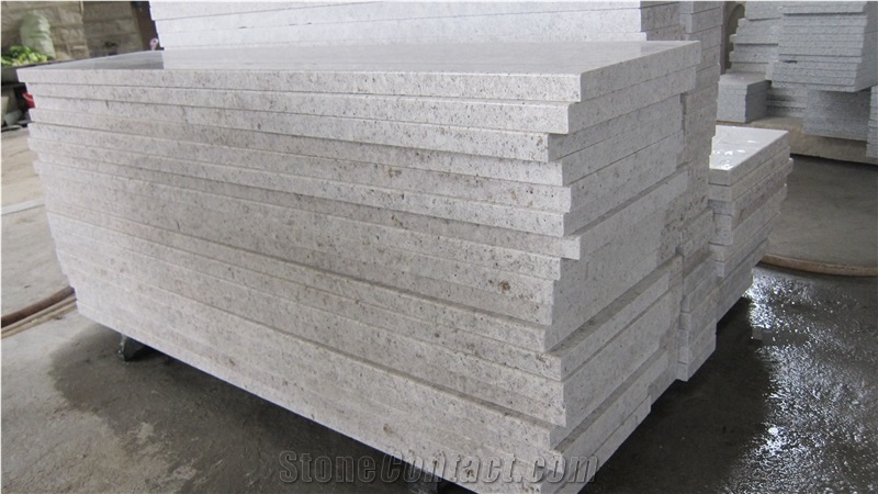 China White Grante Polished Stair Treads, Pearl White Granite Polished Steps & Staircase