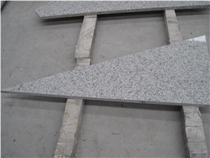 China White Pearl Granite Polished Stairs & Steps, Shangdong White Granite Treads & Risers
