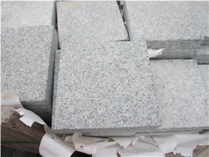 China Zhangpu Green Granite Flamed+Machine Cut Cobblestone, G612 Granite Flamed Cube Stone
