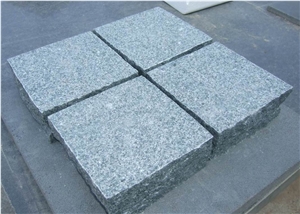China Zhangpu Green Granite Flamed+Natural Split Cube Stone & Pavers, G612 Granite Outdoor Cobble Stone