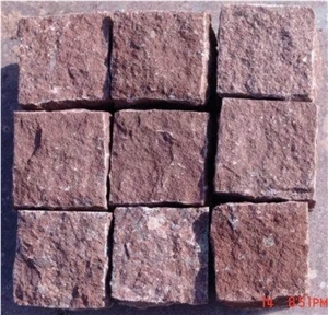 Dayang Red Porphyry Natural Split Cube Stone & Pavers