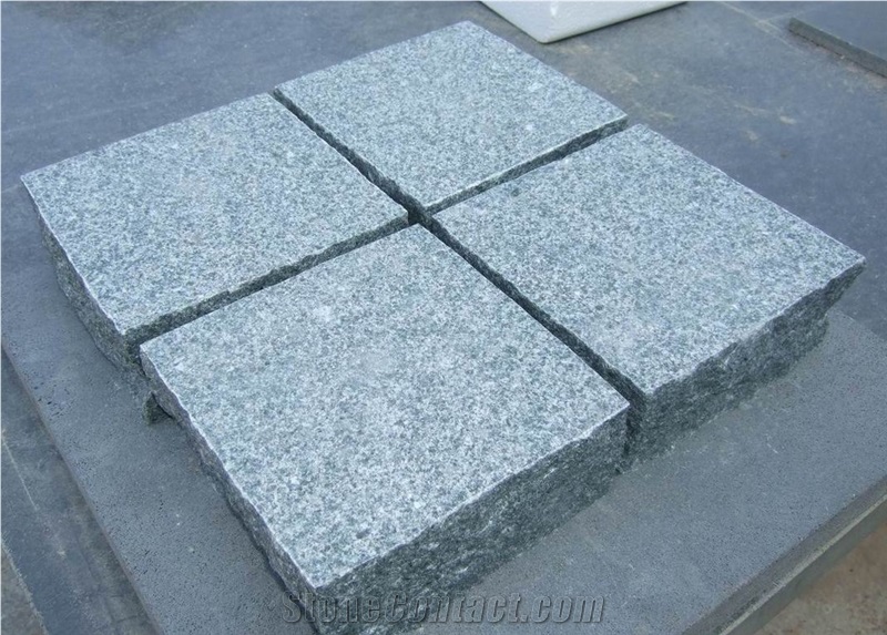G612 Granite Flamed+Natural Split Cube Stone & Pavers, China Green Granite Cubes
