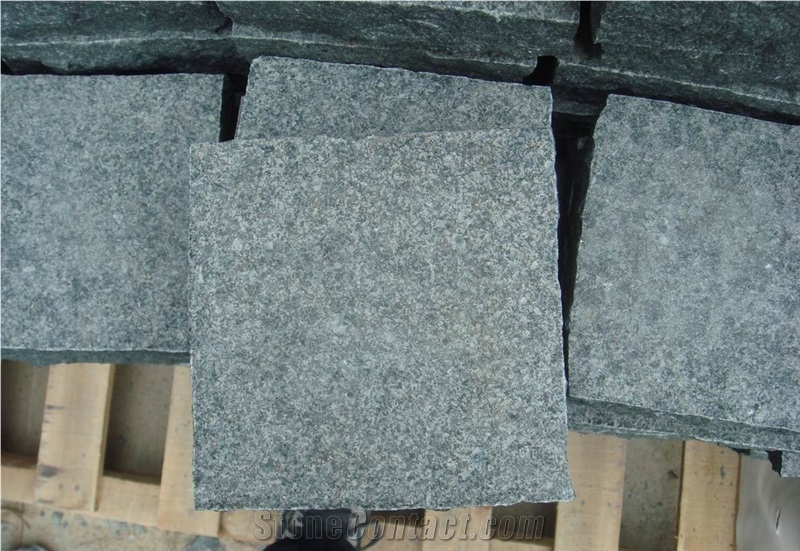 G612 Granite Flamed+Natural Split Cube Stone & Pavers, China Green Granite Cubes