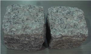 G636 Granite Natural Cobble Stone, China Pink Granite Cube Stone & Pavers