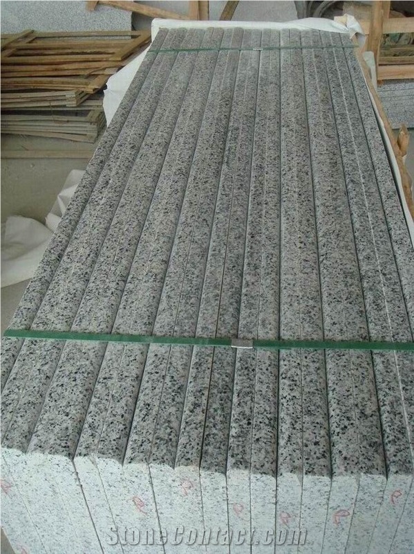 G640 White Leopard Granite Stairs & Risers, China Grey Granite Steps