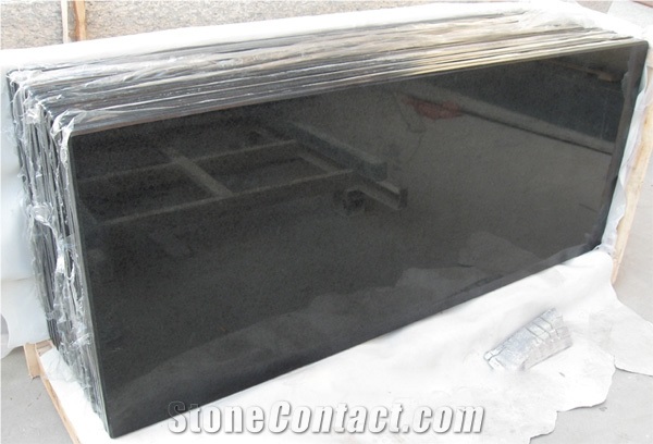 G684 Black Pearl Basalt Kitchen Coutertops, China Fuding Black Granite Polished Table Tops