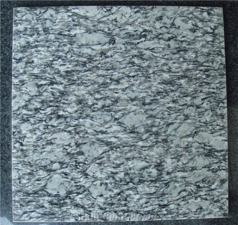 Surf Grey Granite Flooring Tiles & Slabs , Spray White Grey Granite
