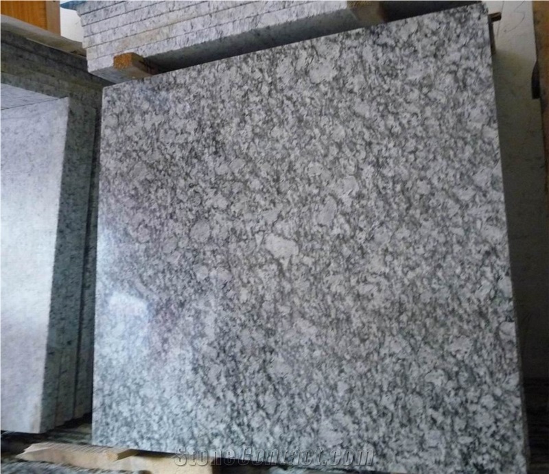 Surf Grey Granite Flooring Tiles & Slabs , Spray White Grey Granite