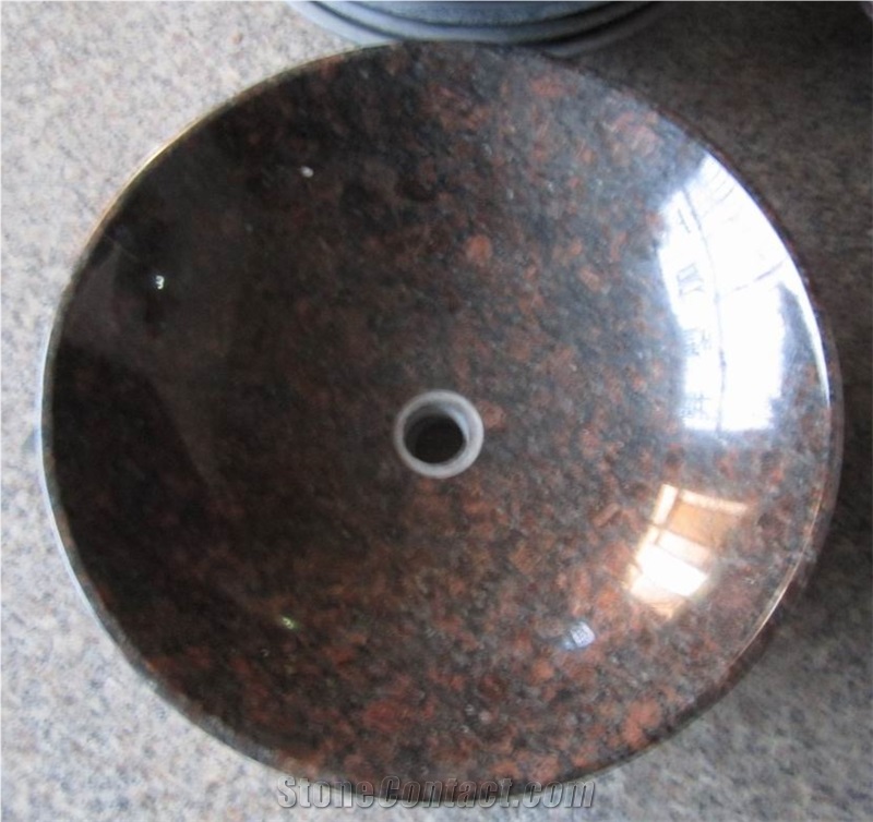 Tan Brown Granite Polished Round Basins & Sinks