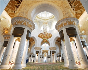 Sheikh Zayed Mosque Architectural Marble Columns, Thassos White Marble Colulmn