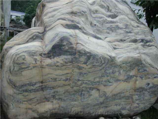 Green Wave Marble Landscape Stone,Garden Boulders