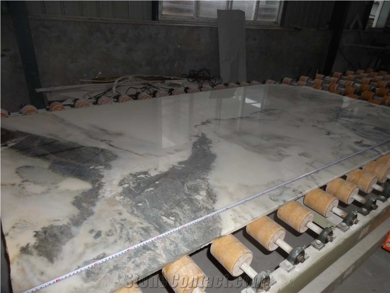 Landscape Green Marble Slabs & Tiles, China White Marble