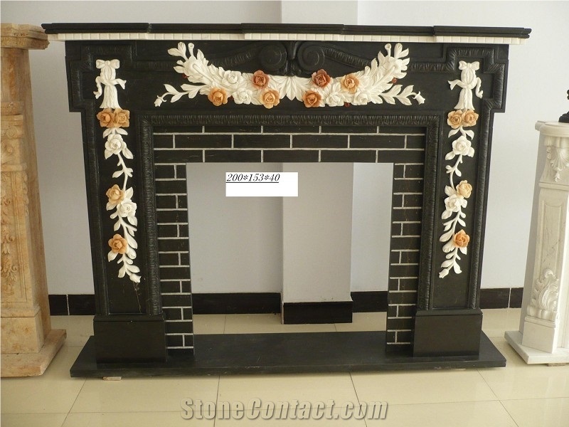 Best Quality Factory Price Marble Fireplace With Carving Flowers