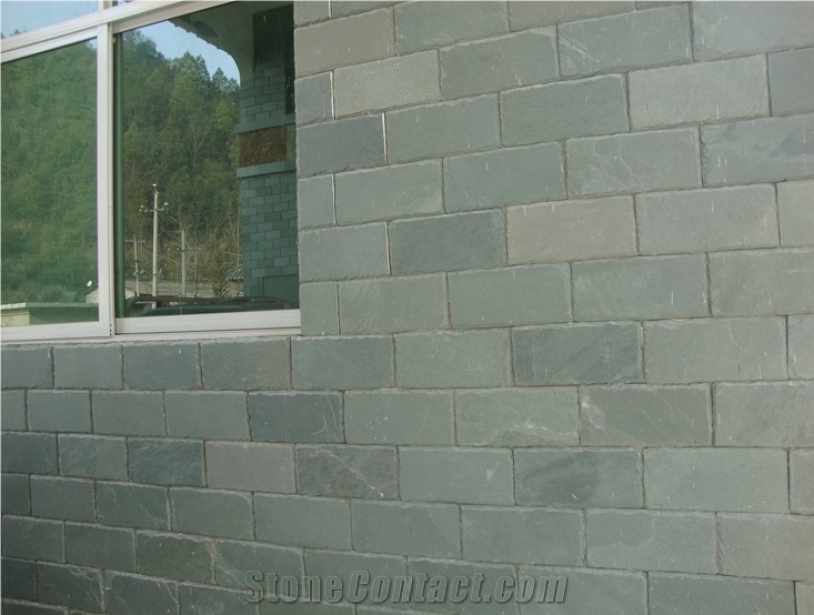 Green Slate Flooring Tiles, China Green Slate