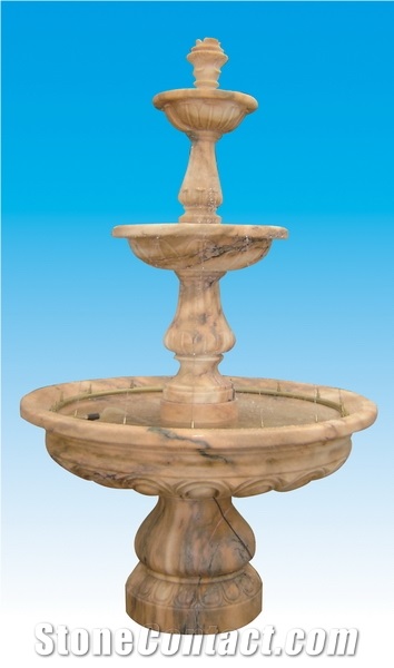 Sunset Pink Marble Hand Carved Stone Fountain
