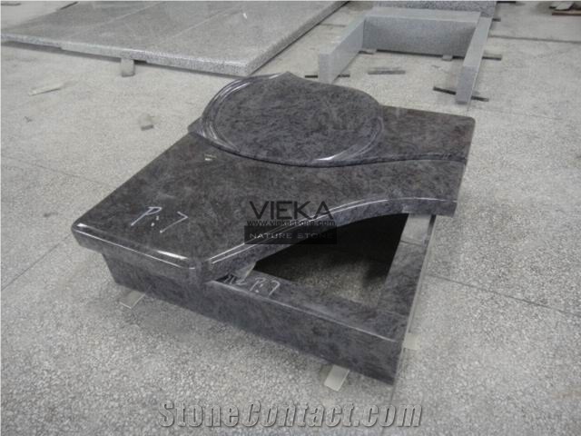 Bahama Blue Granite Small Tombstone & Orion Monument,India Blue Granite Cemetery Gravestone,India Blue Granite Engraved Headstone Polished Western Germany Style