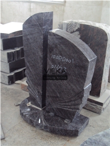 Bahama Blue Granite Tombstone & Orion Monument,Vizag Blue Granite Cemetery Gravestone,India Blue Granite Engraved Headstone Polished Western Germany Style