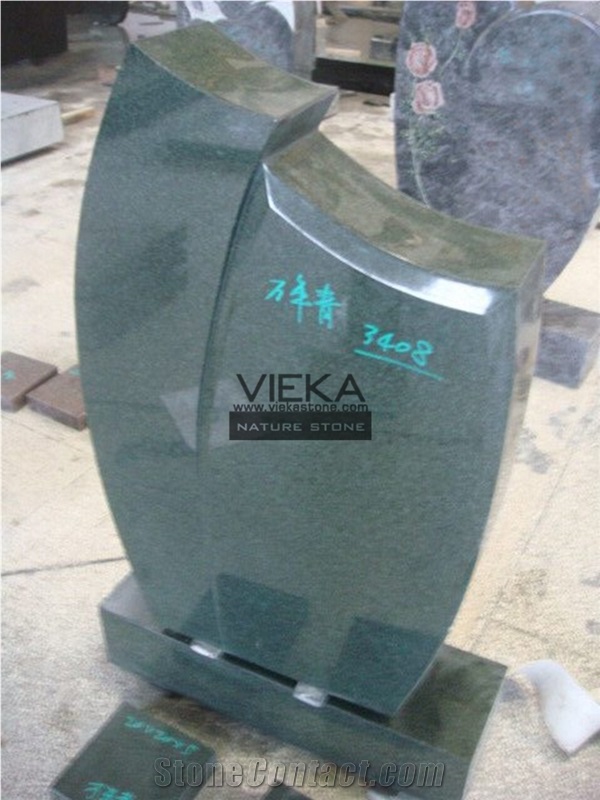 China Ever Green Granite Tombstone & Monument,Cemetery Gravestone & Engraved Headstone Polished Germany Style