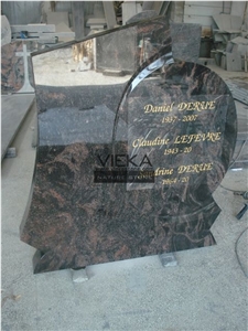 India Aurora Granite Tombstone & Monument,Cemetery Gravestone & Engraved Headstone Polished Western Germany Style Aruba Tropical Indora with Letters