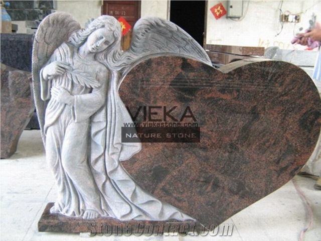 India Aurora Granite Tombstone & Monument,Cemetery Gravestone & Engraved Heart Headstone Polished Germany Style Aruba Tropical Indora Angel Carve Sculpture