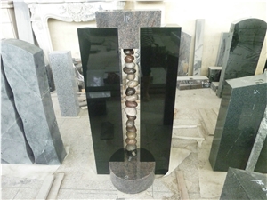 Black Granite Upright Headstone, Black Granite Monument & Tombstone
