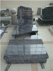 China Black Granite Cross Craving Headstone