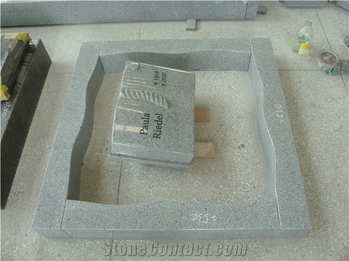 Grey Granite Book Shape Gray Monument, Grey Granite Monument & Tombstone