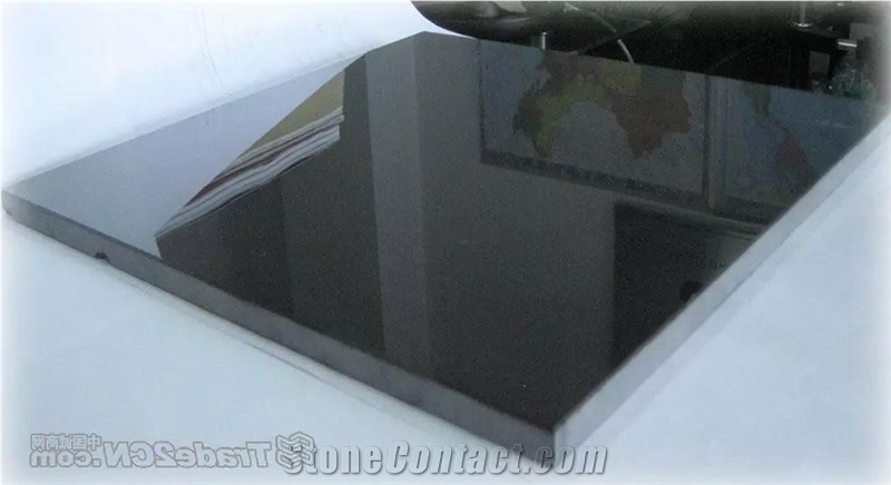 China Hebei Black Granite Polished Round Table Tops