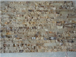 Rusty Yellow Brown Multicolor Slate Culture Stone Veneer Wall Cladding Z Shape