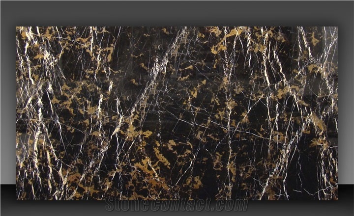 Black Marble with Golden and White Veins, Black Gold Marble Tiles Slabs ...