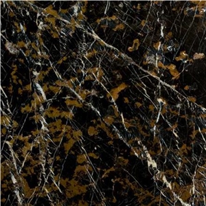 Black Portoro Marble Tiles for Interior Floor Designing, Black Gold Marble Slabs & Tiles