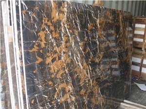 China Black Gold Marble Slabs & Tiles, Double Polished Marble Slabs with Golden Veins - Smb Marble