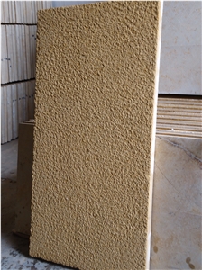 Mango Bush Hammered Sandstone Slabs & Tiles for Exterior/Interior Wall Cladding - Sandstone Quarry Owners