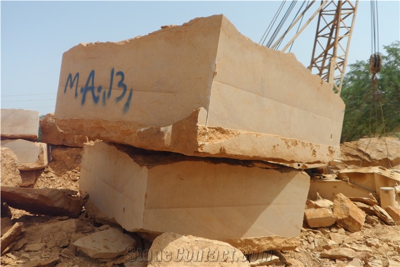 Pakistan Indus Gold Marble Blocks Available for Export to Dubai, China
