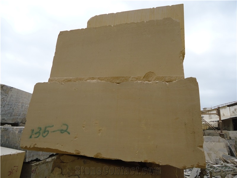 Yellow Mango Sandstone - Raw Uncut Blocks for China