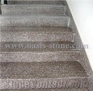 China G664 Pink Granite Stairs & Steps,Misty Brown Granite