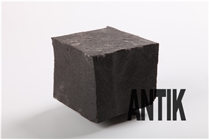 Basalt Cube Stones, Cobbles, Split, Top Side -Flamed