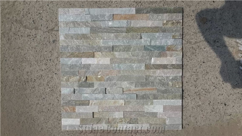 Fargo 014 Multi-Color Slate Wall Crazy Stone Panels,Multi-Color Slate Stacked Stone Veneer,Exposed Ledge Stone