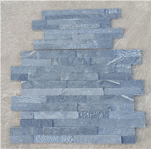 Fargo 016 China Grey Slate Cultured Stone Stacked Stone Veneer, Wall Crazy Cladding Panels in Z Shape/S Shape, Grey Slate Exposed Ledge Stone