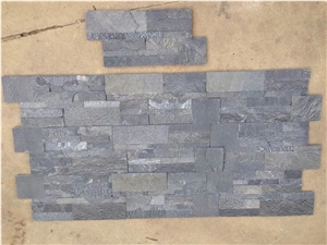 Fargo 016 China Grey Slate Cultured Stone Stacked Stone Veneer, Wall Crazy Cladding Panels in Z Shape/S Shape, Grey Slate Exposed Ledge Stone