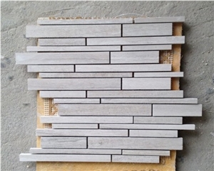 Fargo Athens White Marble Polished Mosaic,Linear Strips Polished Marble Mosaic Pattern
