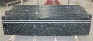 Fargo Blue Pearl Granite Steps & Risers,Blue Pearl Polished Stair Treads/Staircase with Anti-Slipper
