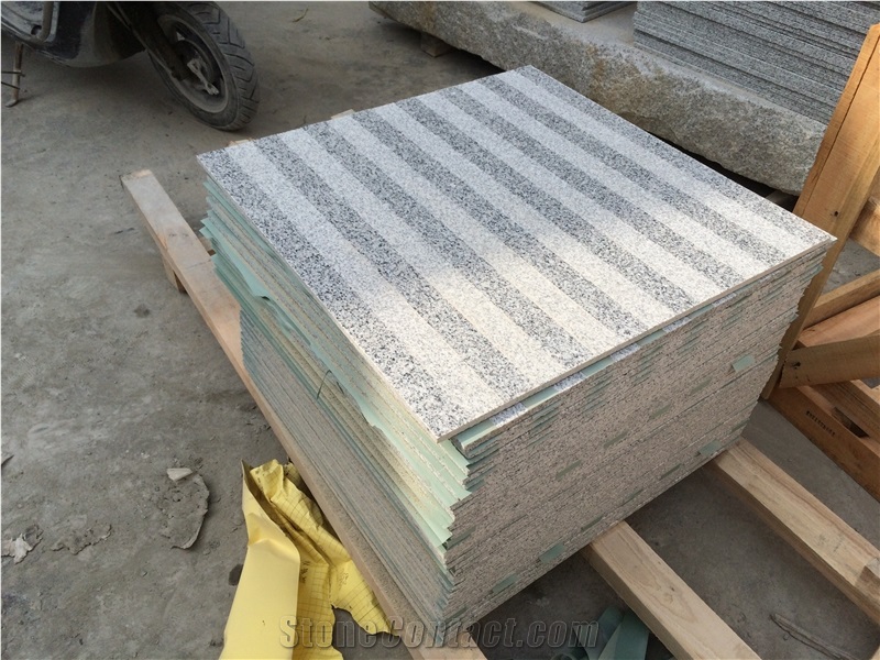 Fargo China Grey G603 Granite Polished + Sandblasted Strips Tiles 600x600x12mm