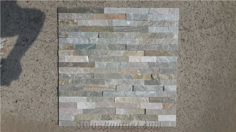Fargo China Multi-Color Slate Cultured Stone Wall Panels, Stacked Wall Stone Veneer, Multi-Color Slate Crazy Wall Cladding Stone