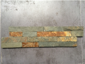 Fargo China Rusty Slate Cultured Stone Wall Crazy Cladding Panels in Z Shape/S Shape, Multi-Color Slate Stacked Stone Veneer, Rusty Ledge Stone