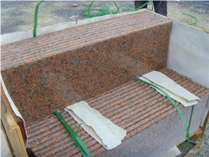 Fargo G562 Maple Red Granite Polished Stairs, High Polished with Full Bullnose Red Granite Steps,Staircase