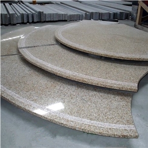 Fargo G682 Granite,China Yellow Granite Arc Steps,Rusty Granite Polished Staircase,Arc Steps & Risers