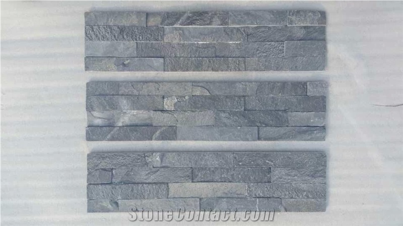 Fargo Grey Slate Exposed Wall Ledge Stone,Grey Stacked Stone Veneer,Wall Crazy Cladding Panels