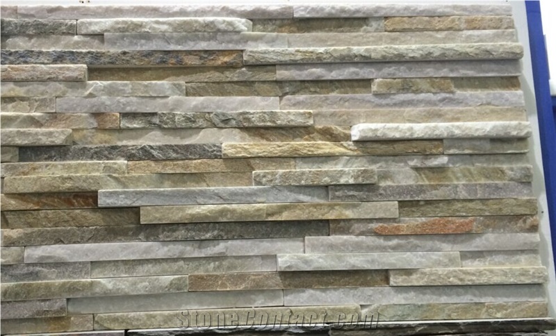 Fargo Grey Slate Wall Cladding Stone,Stacked Water-Fall Veneer, Exposed Wall Panels