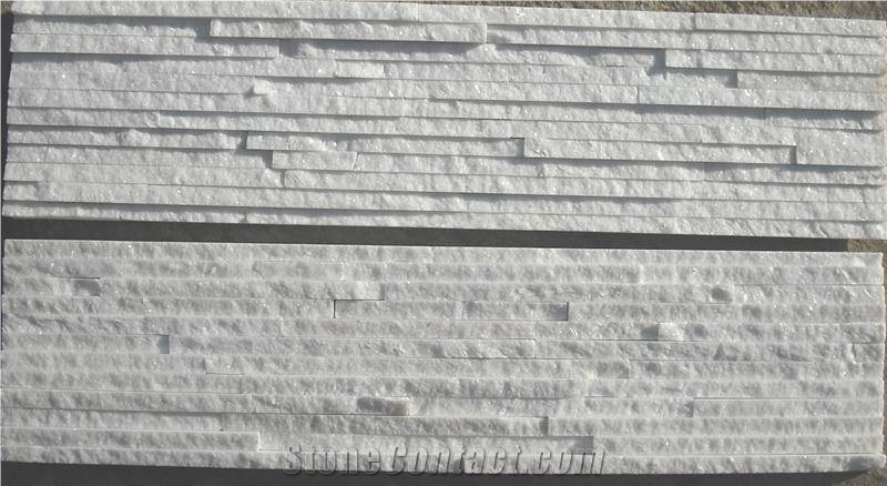 Fargo Laizhou White Marble Stacked Stone Veneer, White Exposed Water-Fall Stone Veneer, Stacked Stone